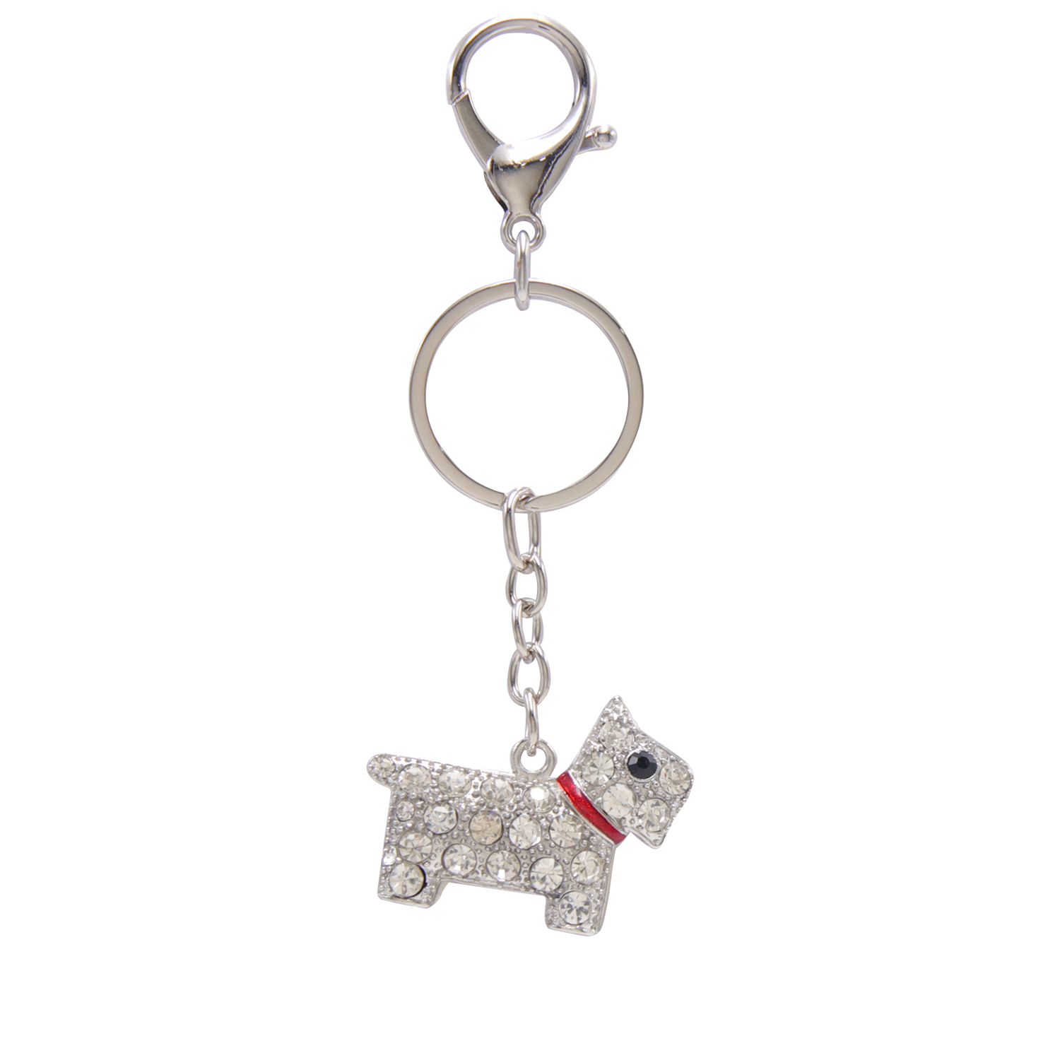 clear crystal dog keychain